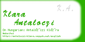 klara antaloczi business card